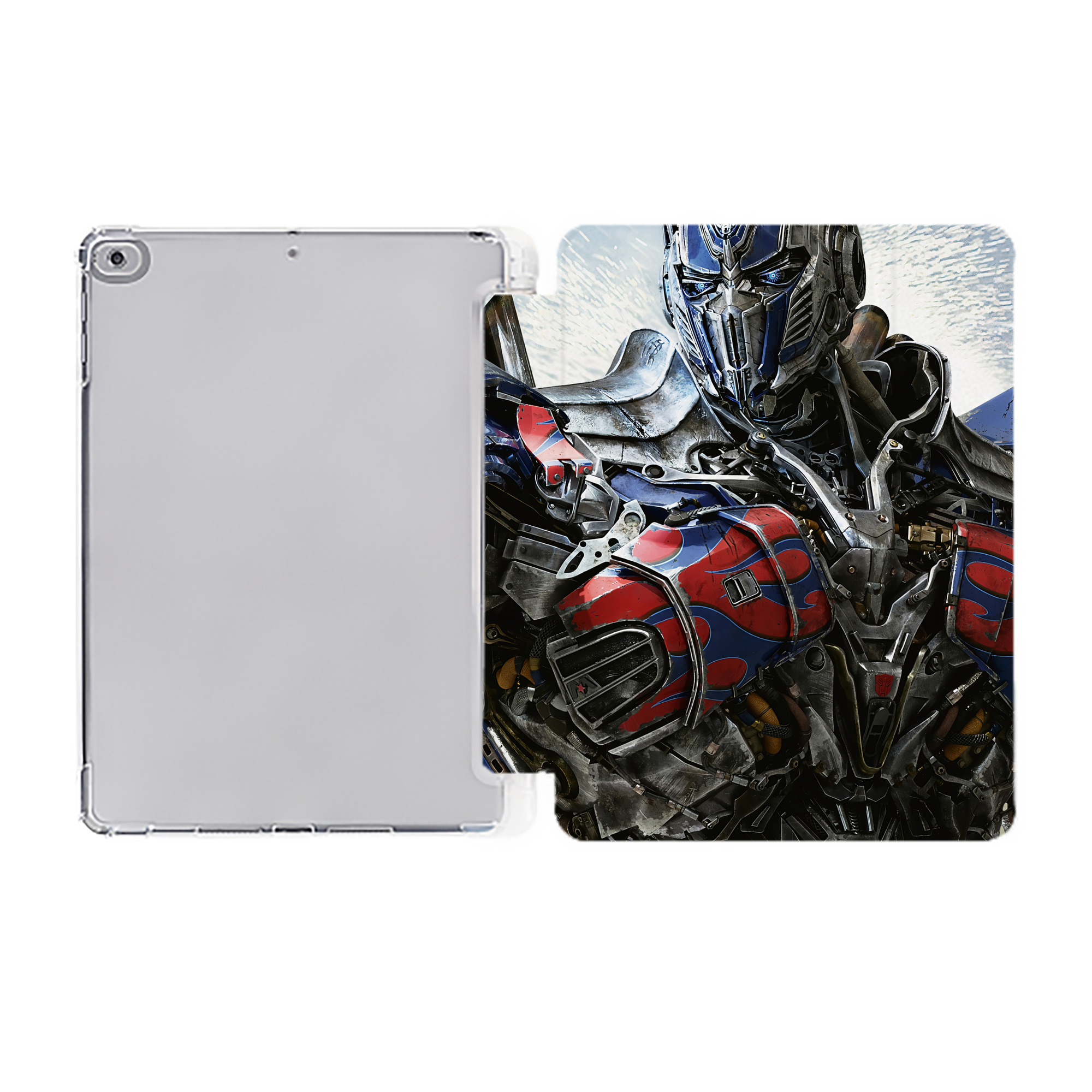（画像用） Transformers トランスフォーマー IPad ケース ペン収納付き 三つ折りスタンド PUレザー×シリコン 対応機種9.5/10.5/10.9インチ